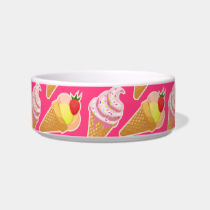 Écuelle Motif rose Kawaii avec crème glacée aux fraises