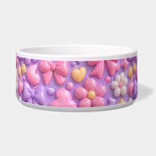 Écuelle Motif sans couture de rubans et de cœurs pastel Ka