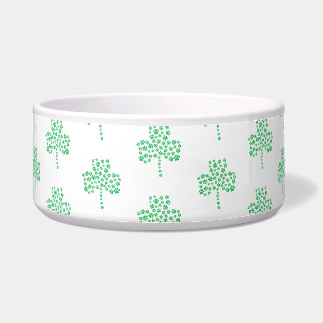 Écuelle Motif Shamrock Empreinte de patte chien (Devant)