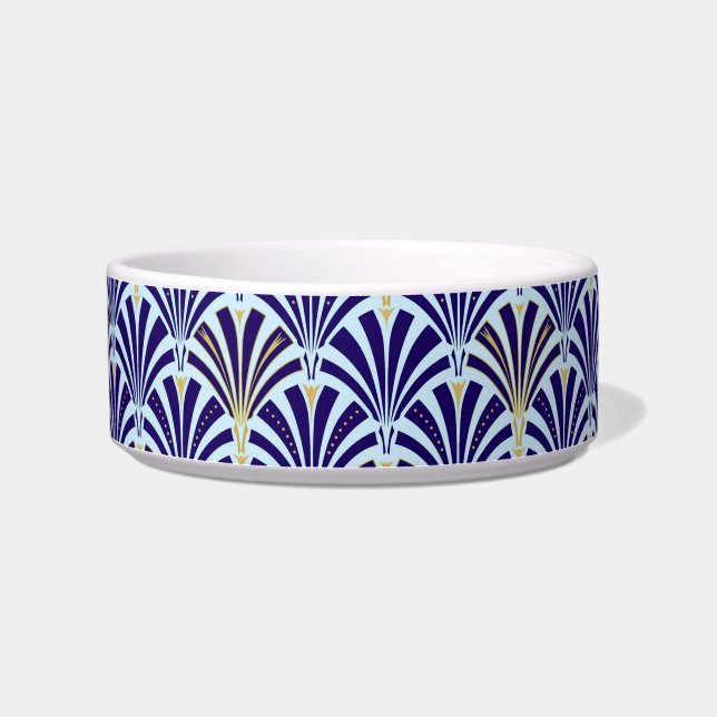 Écuelle Motif ventilateur Art déco - cobalt et bleu ciel (Gauche)