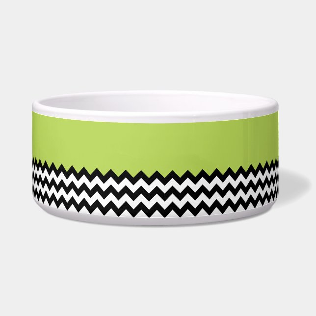 Écuelle Motif Zigzag noir et blanc, Chevron, Vert (Devant)