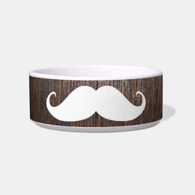 Écuelle Moustache blanche drôle sur l'arrière - plan en (Devant)