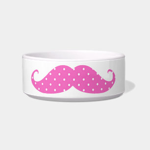 Écuelle Moustache Girly de pois de roses indien drôles
