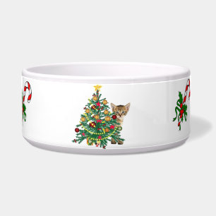 Écuelle Noël animal de compagnie bol décoré chat nourritur