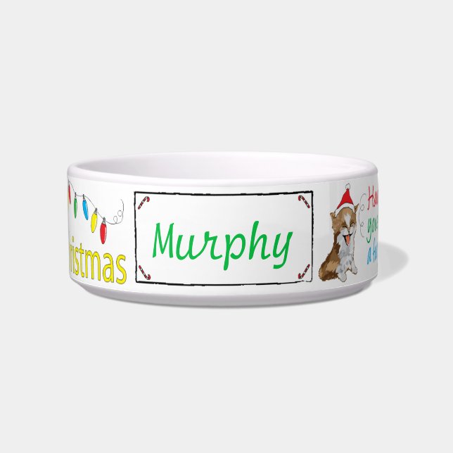 Écuelle Noël CAT Medium Pet Bowl "Furry Christmas" (Devant)