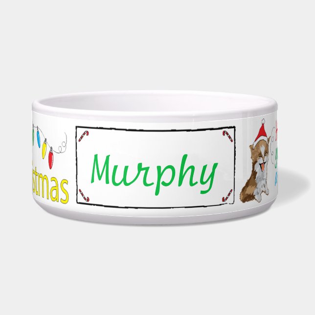 Écuelle Noël CAT Pet Bowl "Furry Little Christmas" (Devant)