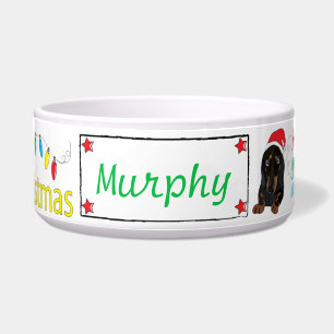 Écuelle Noël Dachshund Pet Bowl Furry Little Xmas
