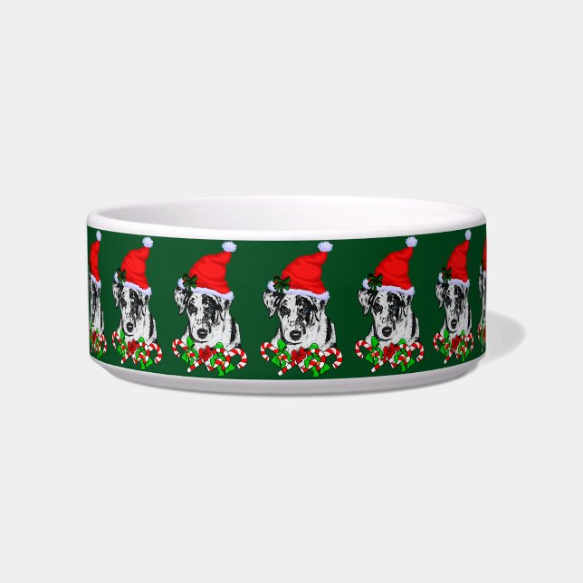 Écuelle Noël du chien léopard de Catahoula (Devant)