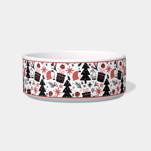 Écuelle Noël Noël Motif Noël Arbre Père Noël Chien Chat