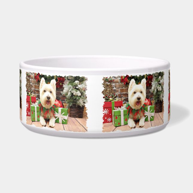 Écuelle Noël - Westie - chanceux (Devant)