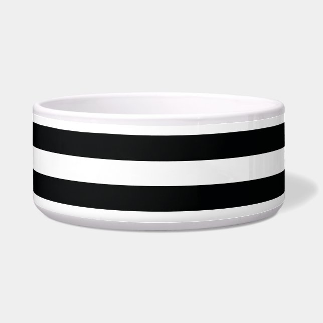 Écuelle (Noir et blanc | horizontal) personnalisable rayé (Devant)