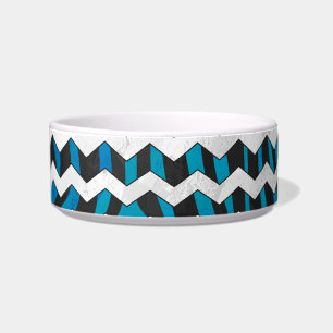 Écuelle Noir et bleu de Chevron de zèbre
