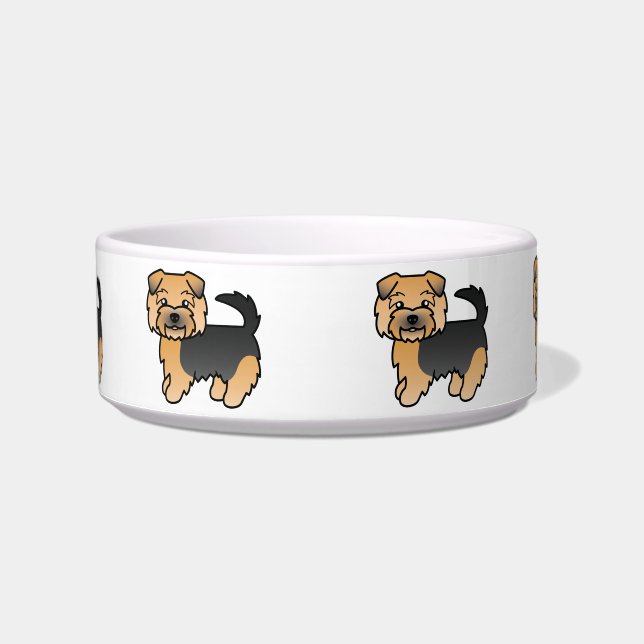 Écuelle Noir Et Tan Norfolk Terrier Cute Chiens De Caricat (Devant)