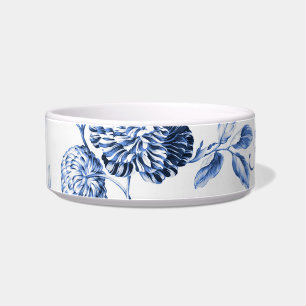 Écuelle Nom d'animal domestique floral bleu de