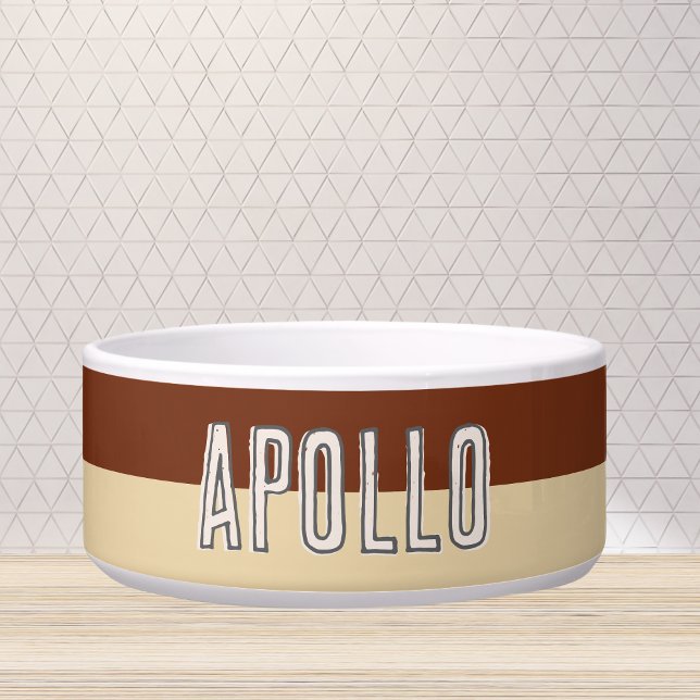 Écuelle Nom de l'animal de compagnie moderne personnalisé  (Customize this fun, modern dog bowl with your pet's name! )