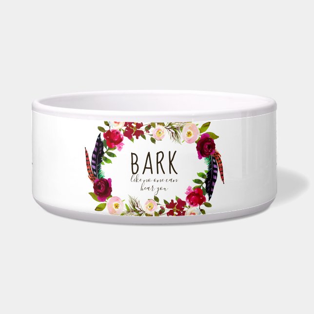 Écuelle Nom mignon avec typographie et couronne de bois fl (Devant)