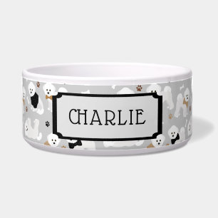 Écuelle Nom personnalisé Bichon Frise Motif Grey Chien Bow