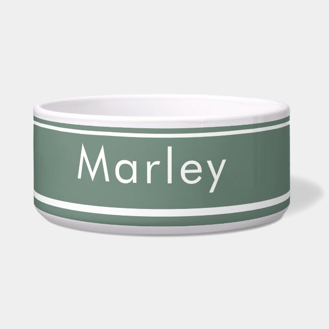 Écuelle Nom personnalisé Bowl for Dogs - Sage Green (Devant)