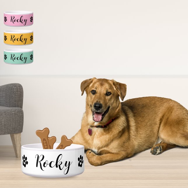 Écuelle Nom personnalisé Ceramic Dog Bowl - Animal de comp (Custom Name Ceramic Dog Bowl - Personalized Pet
)