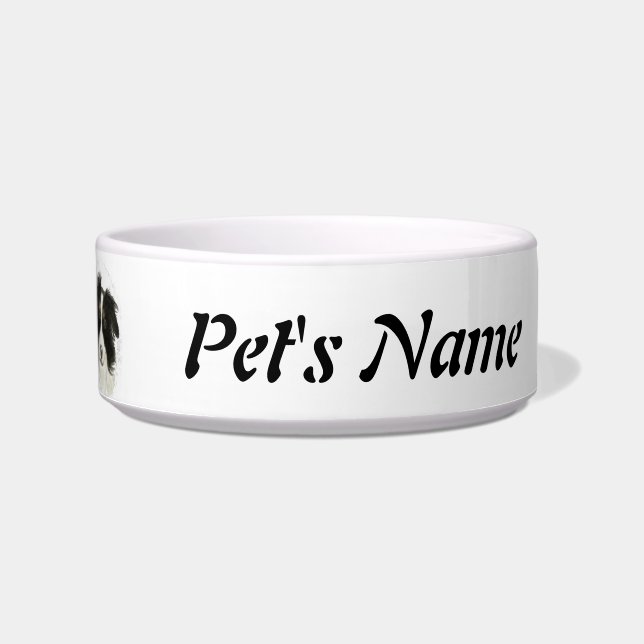 Écuelle Nom personnalisé et bordure photo Collie, animal d (Devant)