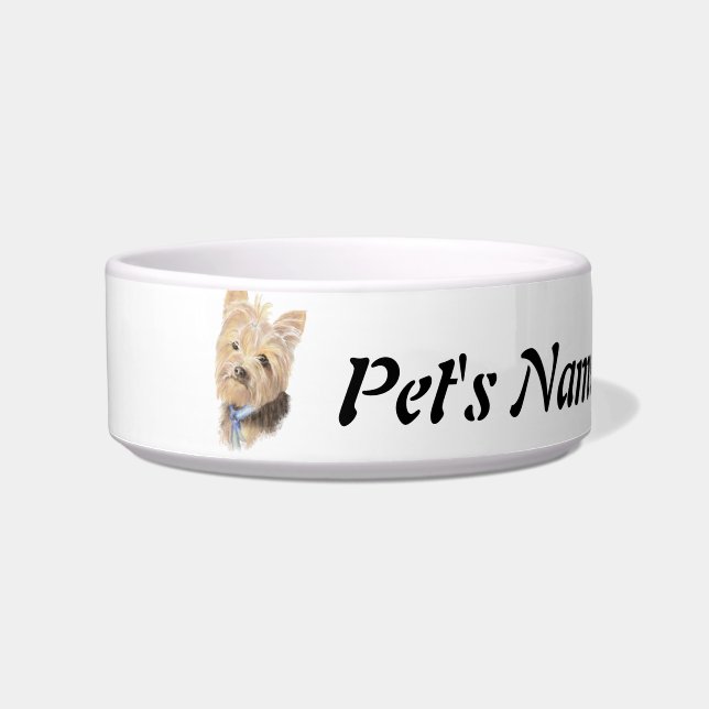 Écuelle Nom personnalisé et photo Yorkshire Terrier animal (Devant)