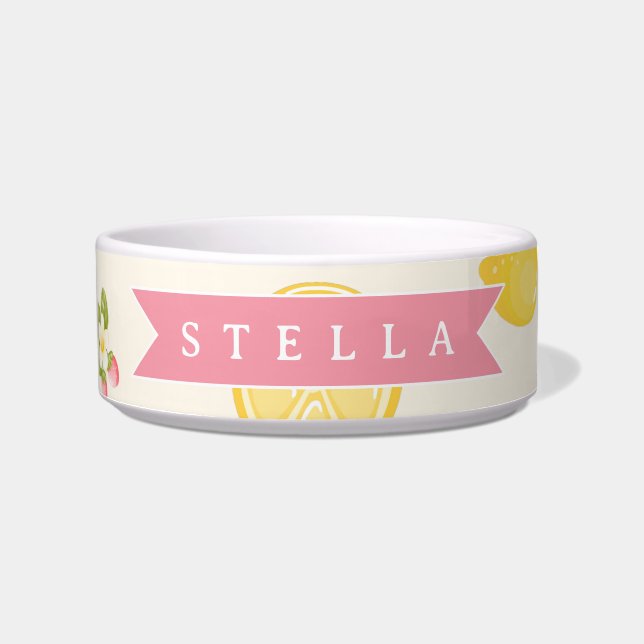 Écuelle Nom personnalisé floral citron été sur mesure (Devant)