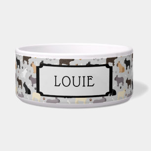 Écuelle Nom personnalisé Français Bulldog Motif Grey