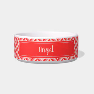 Écuelle Nom Rouge Motif de diamant à trois tons