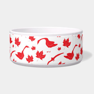 Écuelle Oies du Canada et feuilles d'érable - rouge du dra