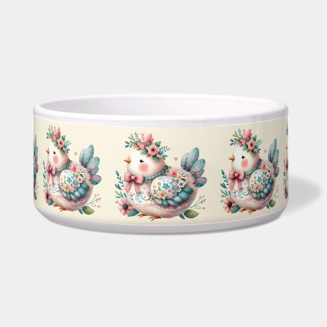 Écuelle Oiseau folklorique floral au charme Pastel Boho (Devant)