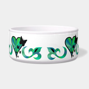 Écuelle Ornements Coeur arc-en-ciel avec papillon et Lily