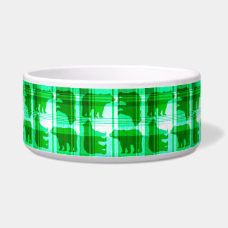 Écuelle Ours roux vert plaid bol