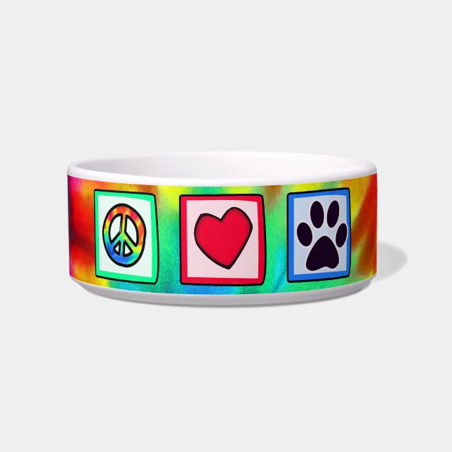 Écuelle Paix, amour, chien ; Pawprint (Devant)