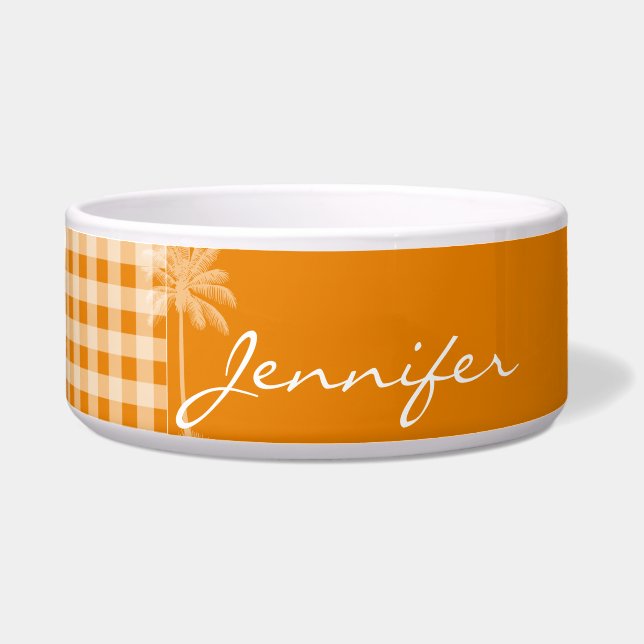 Écuelle Palmier d'été; En vichy orange foncé (Devant)