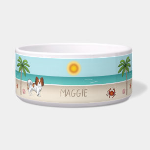 Écuelle Papillon Rouge Et Blanc Chien Plage Été Tropical