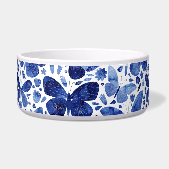 Écuelle Papillons Aquarelle Indigo Blue (Devant)