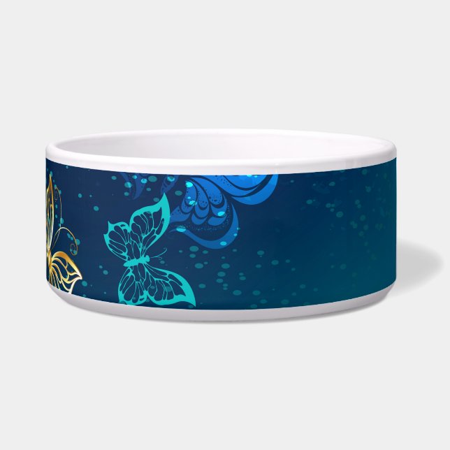 Écuelle Papillons d'or sur un Arrière - plan bleu (Droite)
