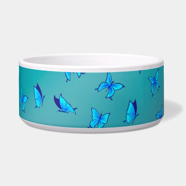 Écuelle Papillons enchantés Green Ceramic Pet Bowl (Devant)