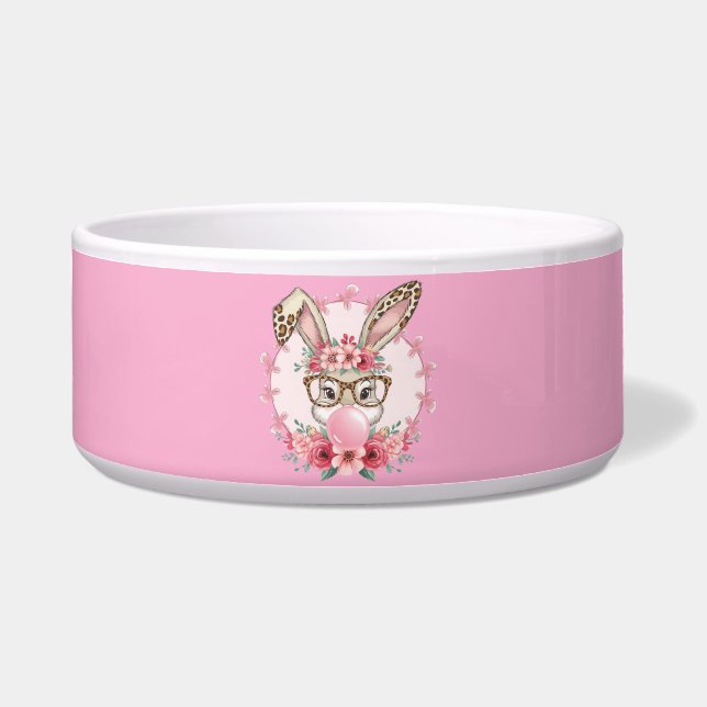 Écuelle Pâques mignonne Floral Bunny Leopard cadeau (Devant)