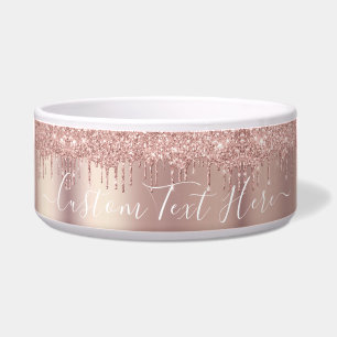 Écuelle Parties scintillant Gold Blush rose Texte personna
