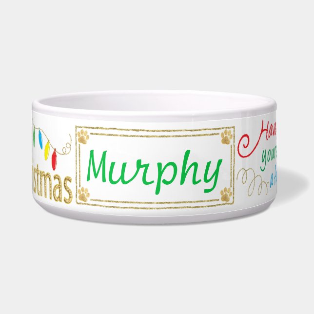 Écuelle Passes de Noël Pet Bowl Furry Little Xmas (Devant)