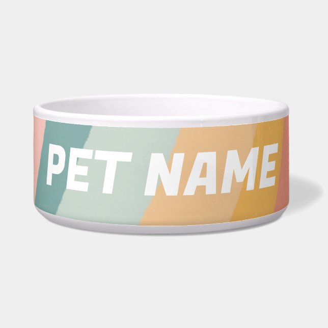 Écuelle Pastel Arc-en-ciel Customisé Chien Animaux de comp (Devant)
