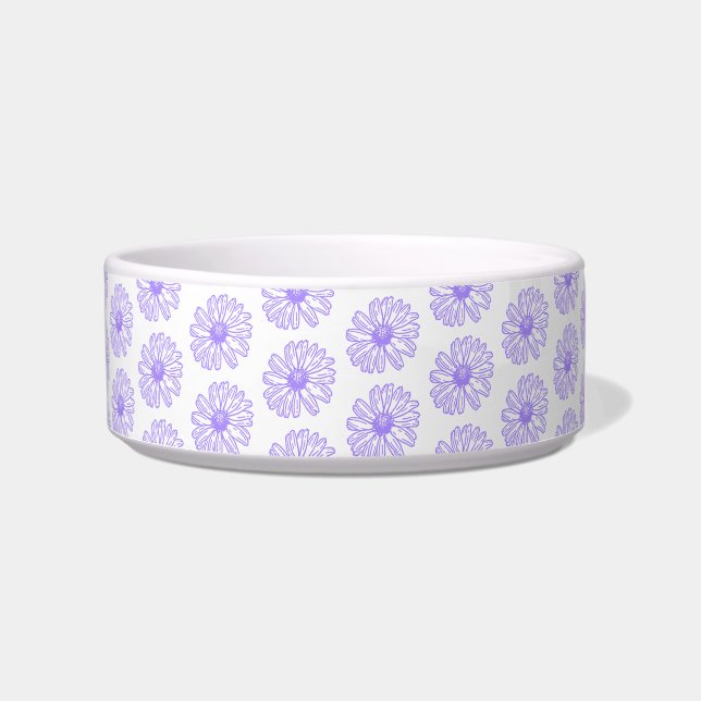 Écuelle Pastel Purple Daisy Flower Print, Hippie Floral (Devant)