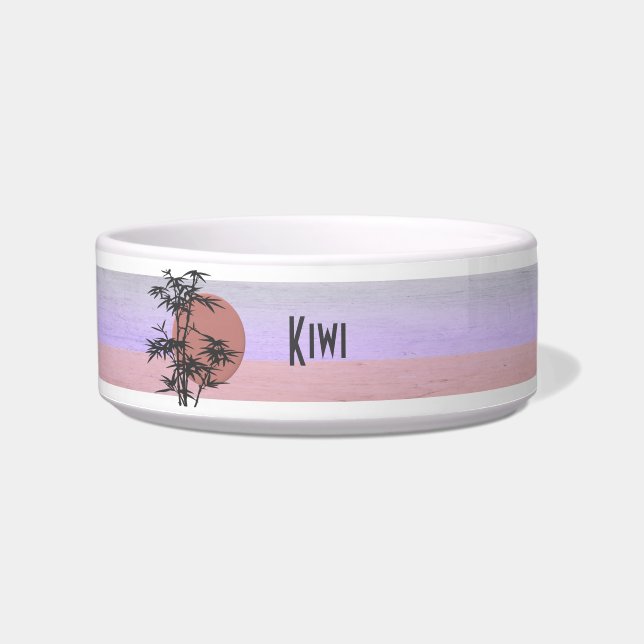 Écuelle Pastel Tropical Monogramme Nom Animal Bowl (Devant)