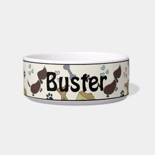 Écuelle Pâtes de chien et Coeurs Personnalisé Pet Bowl