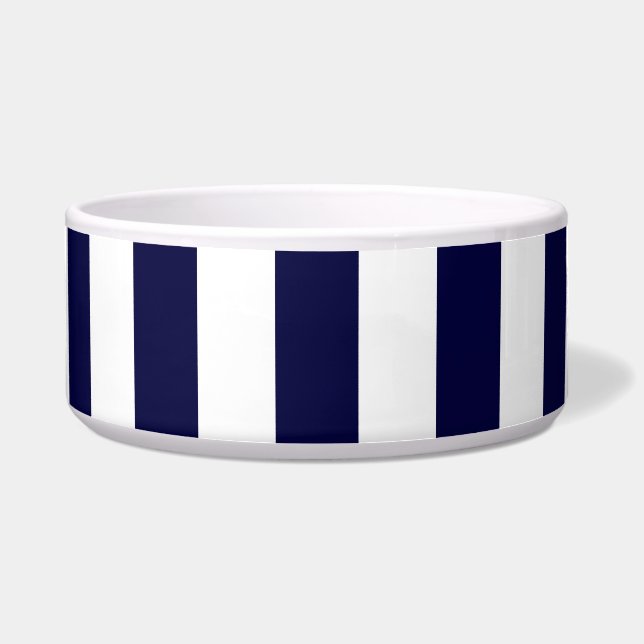 Écuelle Patters de Navy Blue and White Extra Large Stripe (Devant)