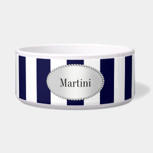 Écuelle Patters de Navy Blue and White Extra Large Stripe