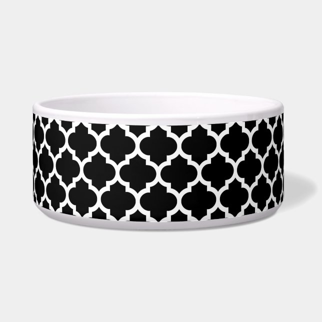 Écuelle Patters noirs White Moroccan Quatrefoil #5 (Devant)