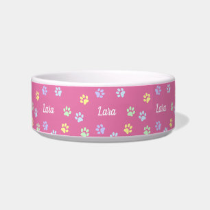 Écuelle Pattes mignonnes roses nommées faites sur commande