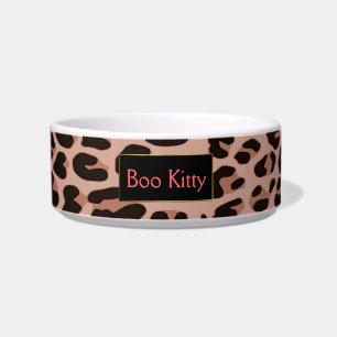 Écuelle Peach Empreinte de léopard Custom Cat Bowl